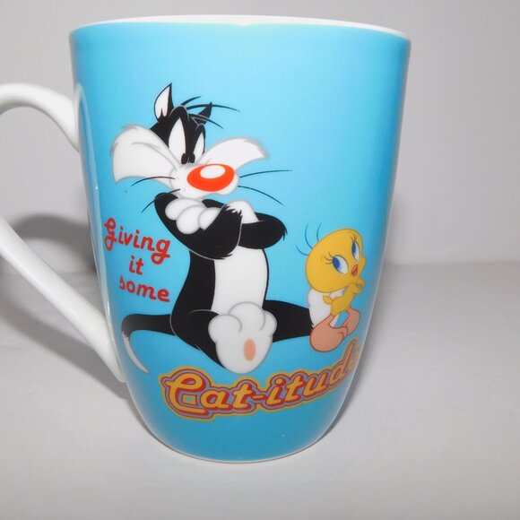 Set 2 Looney Tunes Sylvester Cat Tweety Bird Cat-itude Mugs Paladone Warner Bros - Picture 5 of 7